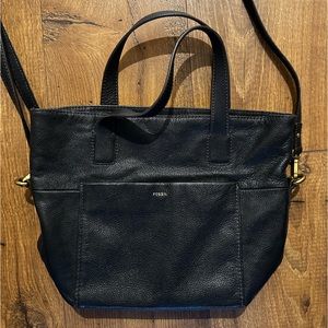 FOSSIL black leather handbag